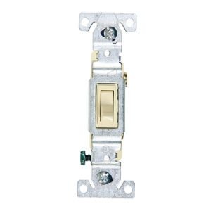 Interruptor de palanca sencillo con tierra 15 A marfil Decor